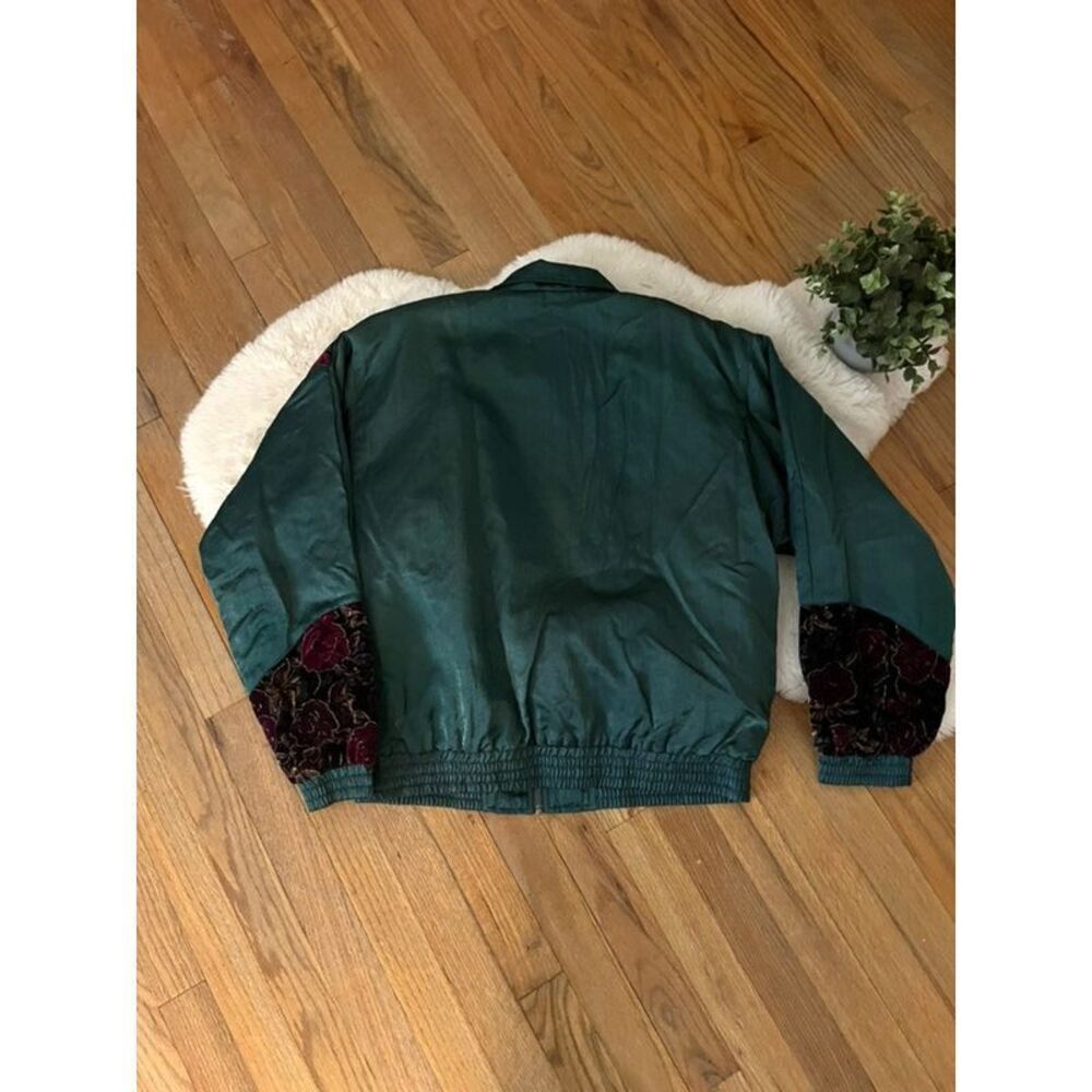 Vintage 80s Lavon Windbreaker Tracksuit Jogger Set Emerald Green Size M - Picture 3 of 10